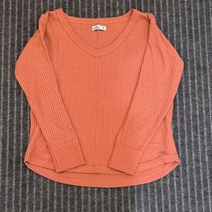 Hollister Orange Waffle Knit Sweatshirt